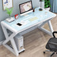 Rectangular Glass Top Office Desk Contemporary Computer Desk Clearhalo 'furn' 'furn_office_desk' 'Furniture' 'Office Desks' 'Office Furniture' 'office_desk' 1200x1200_9ff01c99-7b71-4e7c-8de6-50014117415d