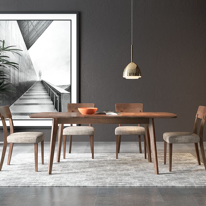 Uitbreidbare moderne beukenhouttafel voor restaurant rechthoekige eettafel met 4 poten