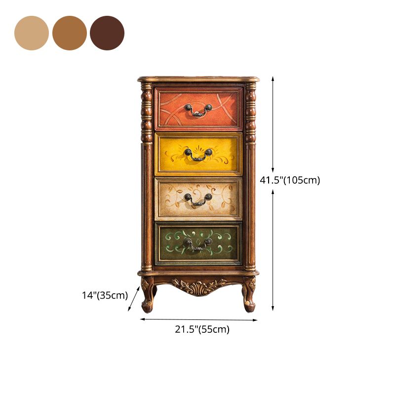 Style traditionnel lingerie verticale coffre en bois commode coffre pour chambre à coucher