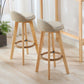 Contemporary Rubberwood Home Stool Footrest Upholstered Bar Stools