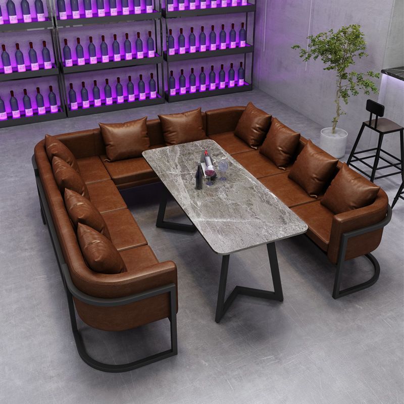 Industrial Gray Dinner Room Kitchen Table Sintered Stone Table with Black Frame Clearhalo ' dining_table' 'Dining Tables & Seating' 'Dining Tables' 'furn' 'furn_dining_table' 'Furniture' 'furniture_dining_table' 'Kitchen & Dining Furniture' 'kitchen&dining_furn' 'kitchen' 'kitchen_dining_table' 1200x1200_9ff09d11-8069-4afb-9775-8b7ba257f2d2