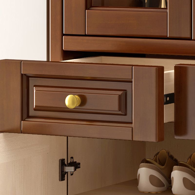 Contemporary 78.74" H Cabinet Solid Wood Accent Cabinet with Drawers and doors Clearhalo 'Cabinets & Chests' 'cabinets_chests' 'furn' 'furn_cabinets_chests' 'Furniture' 'Living Room Furniture' 1200x1200_9ff10cb3-9728-4900-98cc-ddbd5883619d