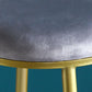 Samt-Barhocker im Glam-Stil, runder Barhocker mit goldenem Rahmen