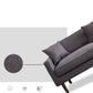 Fabric Slipcovered Sofa Dark Grey Square Arm Sofa with 3 Pillows