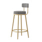 Glam Fabric Bar Stools Low Back Round Seat Barstool with 4 Gold Iron Legs Clearhalo 'Bar Furniture' 'Bar Stools' 'bar_stools' 'furn' 'furn_bar_stools' 'Furniture' 'Kitchen & Dining Furniture' 1200x1200_9ff35240-5458-4f4b-b0fb-fa7811ceb9e5