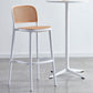 Scandinavian Bar Height Low Back Stool Plastic Bar Stool in White and Black