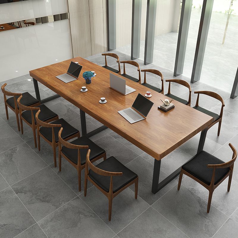 Solid Wood Rectangle Office Desk Industrial 29.53" Tall Writing Desk Clearhalo 'furn' 'furn_office_desk' 'Furniture' 'Office Desks' 'Office Furniture' 'office_desk' 1200x1200_9ff402b0-f040-4ef8-aa91-89c6343d4a32