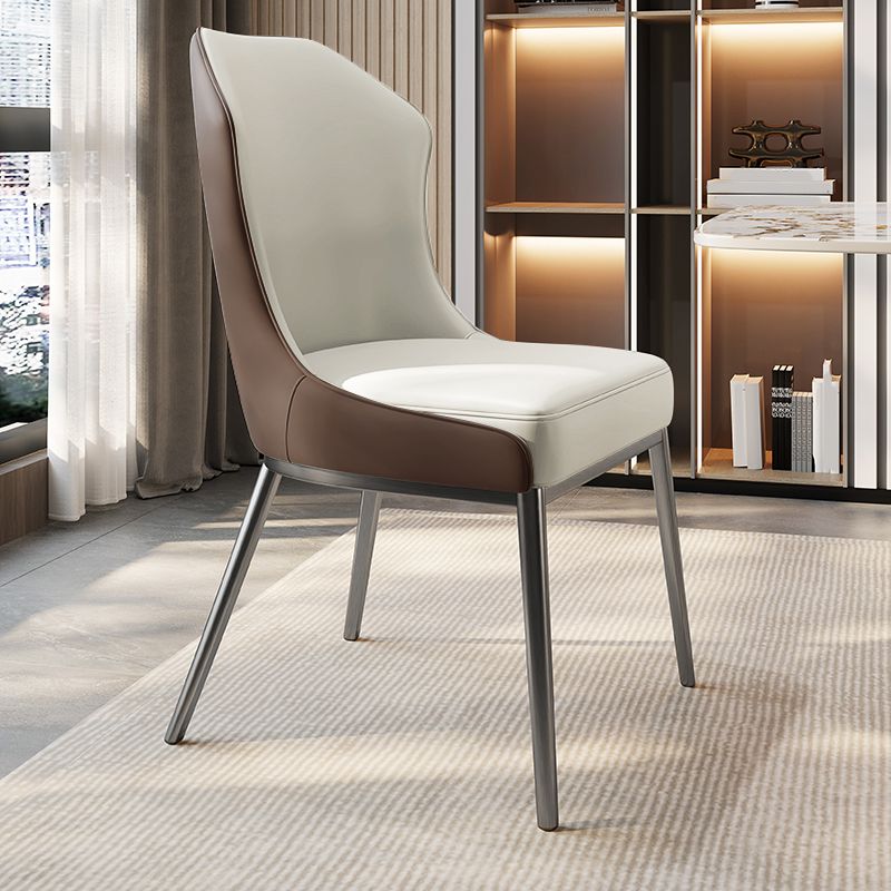 Contemporary Wingback Side Chair Faux Leather Armless Dining Chairs Clearhalo 'Dining Chairs' 'Dining Tables & Seating' 'dining_chair' 'furn' 'furn_dining_chair' 'Furniture' 'Kitchen & Dining Furniture' 1200x1200_9ff458ba-726f-40eb-80f9-5c8ff1a24824
