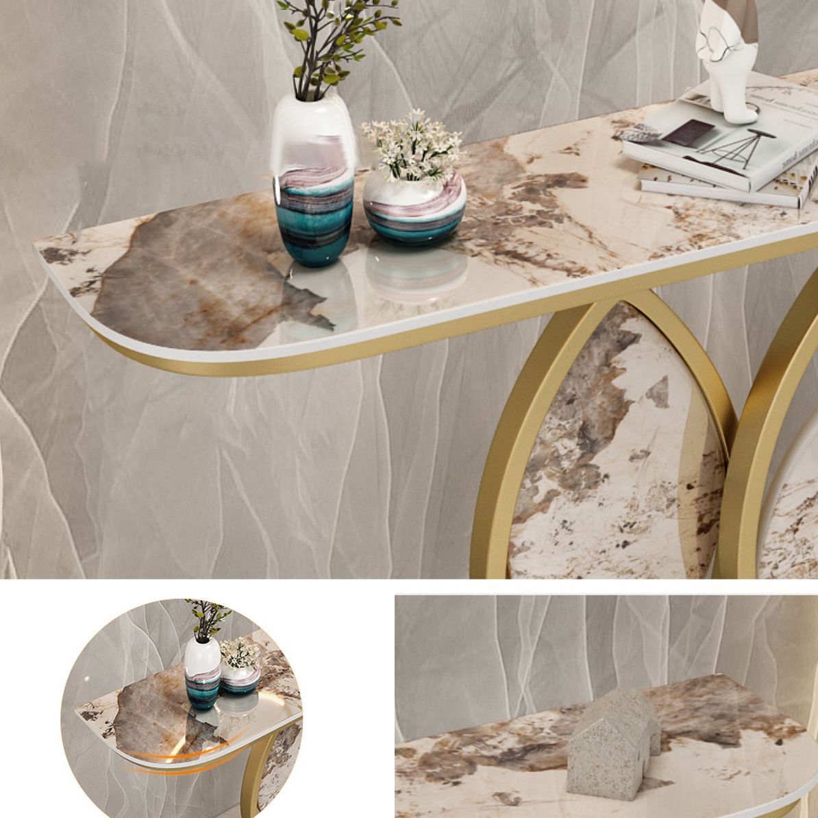 Tavolo console in pietra glam tavolo da fine graffio per la sala
