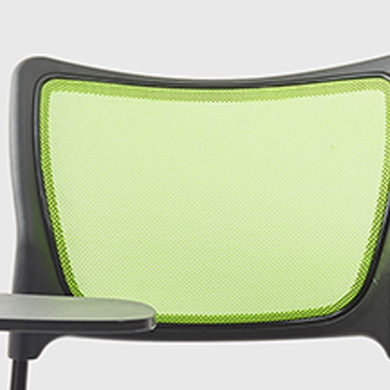 Silla de escritorio de malla baja sin ruedas silla de conferencia de armas fijas