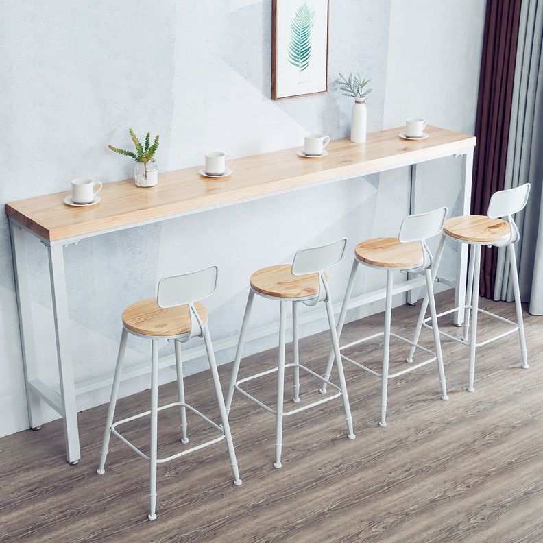 Taburete de madera maciza, taburete contemporáneo sin brazos para sala de estar