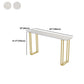 Stone Contemporary Sled Cocktail Bar Table Gold and White Rectangle Counter Table Clearhalo 'Bar Furniture' 'Bar Tables' 'bar_tables' 'furn' 'furn_bar_tables' 'Furniture' 'furniture_bar_tables' 'Kitchen & Dining Furniture' 1200x1200_9ffaa301-e464-4bb4-b3e5-1c36e08b82f8