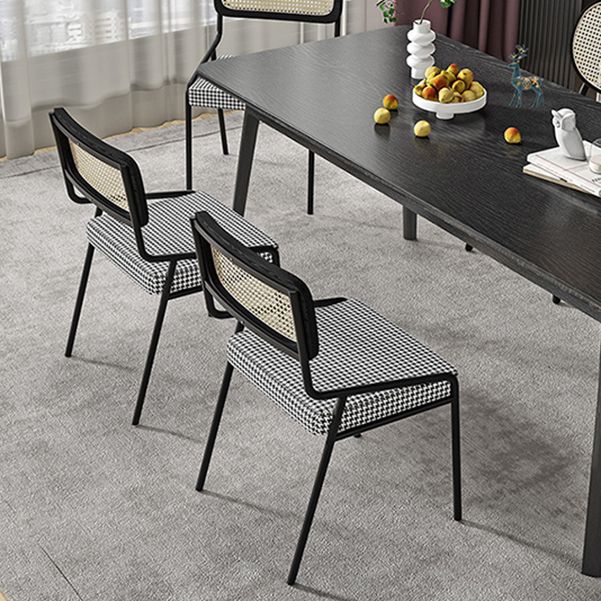 Glam Style Dining Chair Upholstered Cane Back Chair for Dining Room Clearhalo 'Dining Chairs' 'Dining Tables & Seating' 'dining_chair' 'furn' 'furn_dining_chair' 'Furniture' 'furniture_dining_chair' 'Kitchen & Dining Furniture' 1200x1200_9ffc172f-81a4-4d0a-bf03-29cb829100b3