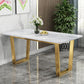 Metal Traditional Luxury Rectangle Indoor Table White Sintered Stone Table with Sled Base Clearhalo ' dining_table' 'Dining Tables & Seating' 'Dining Tables' 'Furniture' 'furniture_dining_table' 'Kitchen & Dining Furniture' 'kitchen&dining_furn' 'kitchen' 'kitchen_dining_table' 1200x1200_9ffc790c-42d4-4eee-9fa1-23971994dcaa