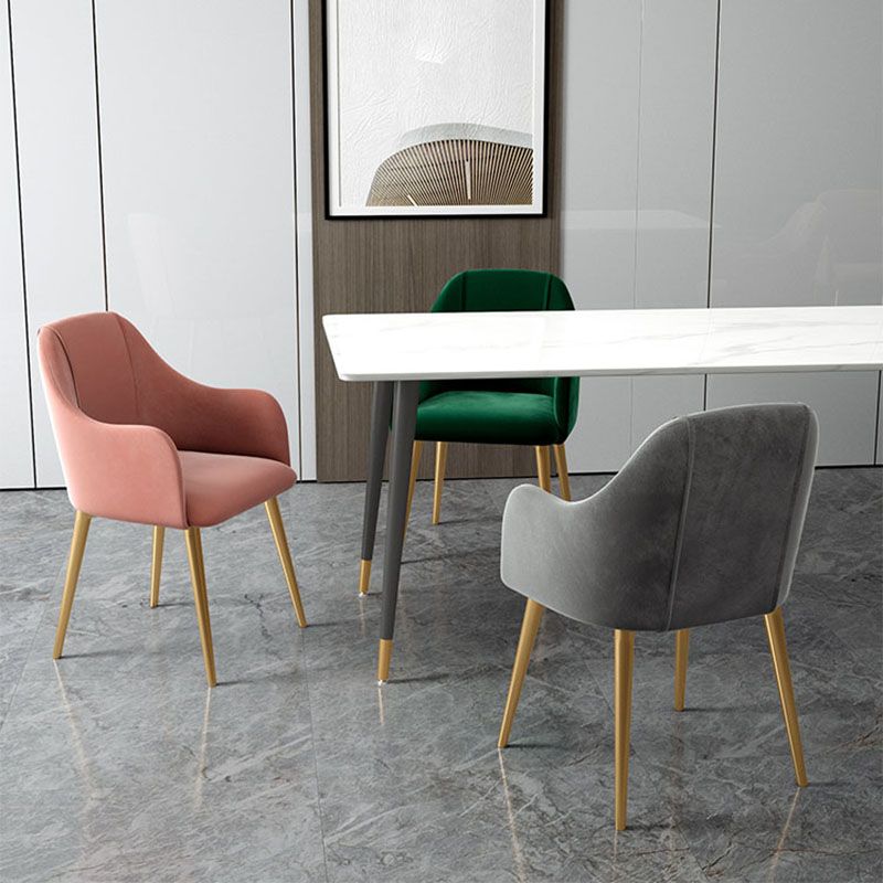 Nordic Style Metal Dining Room Chairs Upholstered Side Armchair for Restaurant Use Clearhalo ' kitchen&dining_furn' 'Dining Chairs' 'Dining Tables & Seating' 'dining_chair' 'furn' 'furn_dining_chair' 'Furniture' 'furniture_dining_chair' 'Kitchen & Dining Furniture' 'kitchen' 1200x1200_9ffd3b44-2a2e-4778-942e-cd14705503df