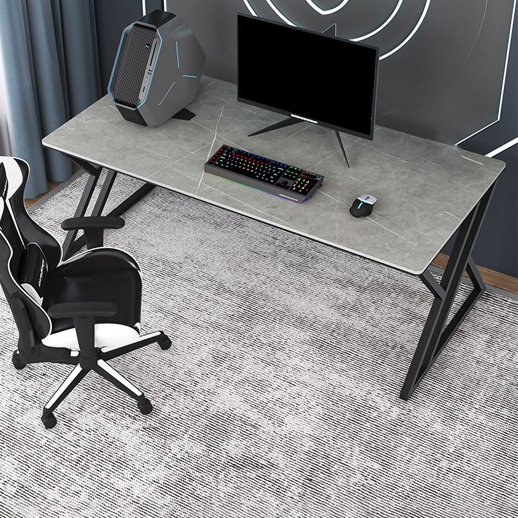 Modern Rectangular Stone Writing Desk Home Office Desk with Metal Legs Clearhalo 'furn' 'furn_office_desk' 'Furniture' 'Office Desks' 'Office Furniture' 'office_desk' 1200x1200_9ffd4810-81e9-4b42-8900-397a13edcf9b