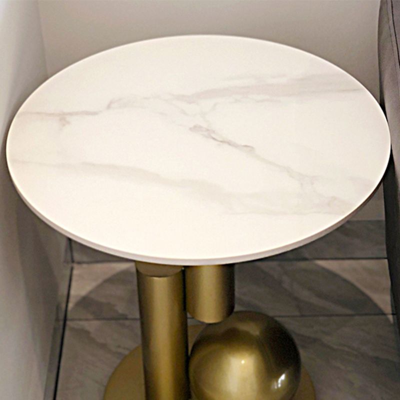 Piedistal Base Design Tavolo da lastra di roccia Top Oro nero/grigio/bianco Tavolino rotondo