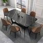 Metal Dinette Set with Padded Chairs 1/2/5/7 Pieces Black Stone Dining Table Set Clearhalo 'Dining Room Sets' 'Dining Tables & Seating' 'dining_room_set' 'furn' 'furn_dining_room_set' 'Furniture' 'Kitchen & Dining Furniture' 1200x1200_a0020b11-14b3-4de6-b8e3-c4cc7c32ee1a