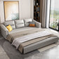 Contemporary 27.5"H Faux Leather Sofa Light Gray Stain-Resistant Sofa Bed