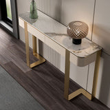 Stone Half Moon Console Table Glam 33.46-inch Tall Accent Table Clearhalo 'Console Tables' 'console_tables' 'Entry & Mudroom Furniture' 'furn' 'furn_console_tables' 'Furniture' 1200x1200_a0030b2c-f62b-4ab7-a921-48b9c0445c85