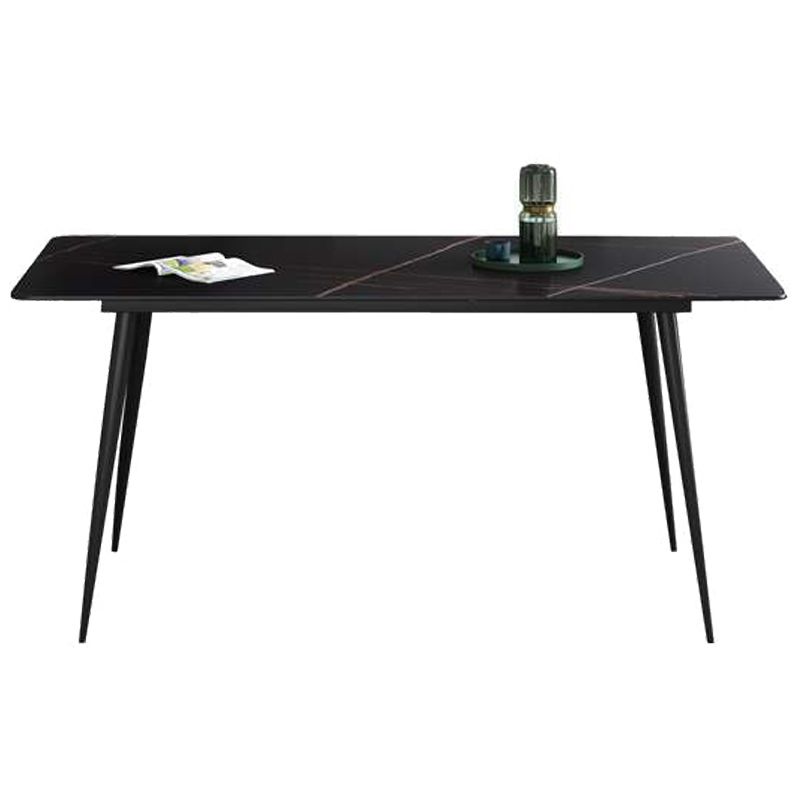 Industrial Home Sintered Stone Dining Table 4 Legs Carbon Steel Base Rectangle Table Clearhalo ' dining_table' 'Dining Tables & Seating' 'Dining Tables' 'furn' 'furn_dining_table' 'Furniture' 'furniture_dining_table' 'Kitchen & Dining Furniture' 'kitchen&dining_furn' 'kitchen' 'kitchen_dining_table' 1200x1200_a0045c7a-66c2-476e-ac11-dd20f18f9166