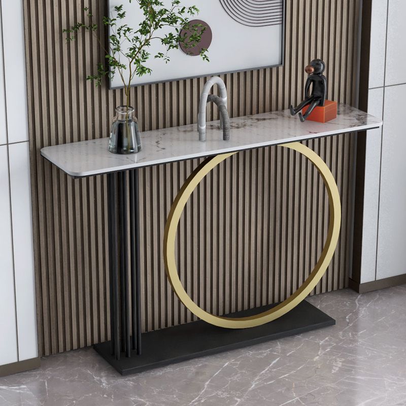 Mesa de sofá de consola de rectángulo glamoroso con soporte de hierro para Hall