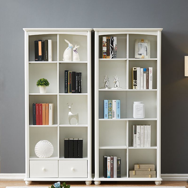 Contemporary Wood Bookshelf Standard Closed Back White Bookcase Clearhalo 'Bookcases' 'furn' 'furn_bookcases' 'Furniture' 'Office Furniture' 1200x1200_a0051276-a8f1-48db-a2fc-8b58212d5f42