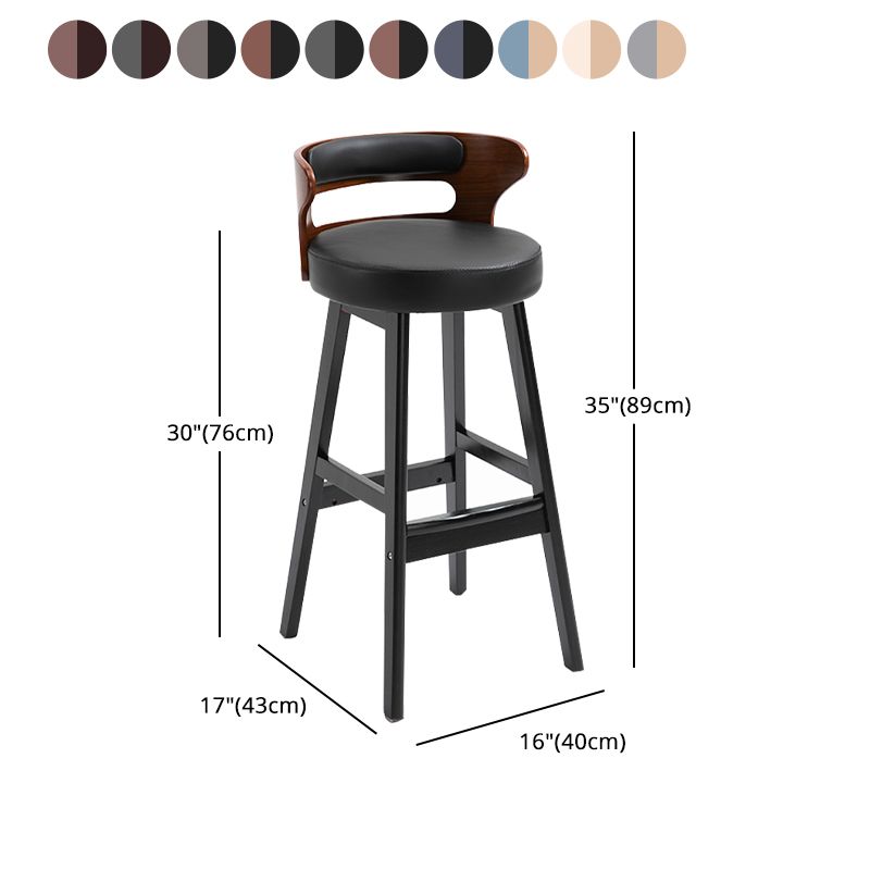Modern Armless Backrest Counter Stool Wood Household Bar Stool with Cushion Clearhalo 'Bar Furniture' 'Bar Stools' 'bar_stools' 'furn' 'furn_bar_stools' 'furniture_bar_stools' 'Kitchen & Dining Furniture' 'kitchen&dining_furn' 'kitchen' 'kitchen_furn' Furniture' 1200x1200_a005961d-4adb-47ea-9d63-cdb89b9a6b40