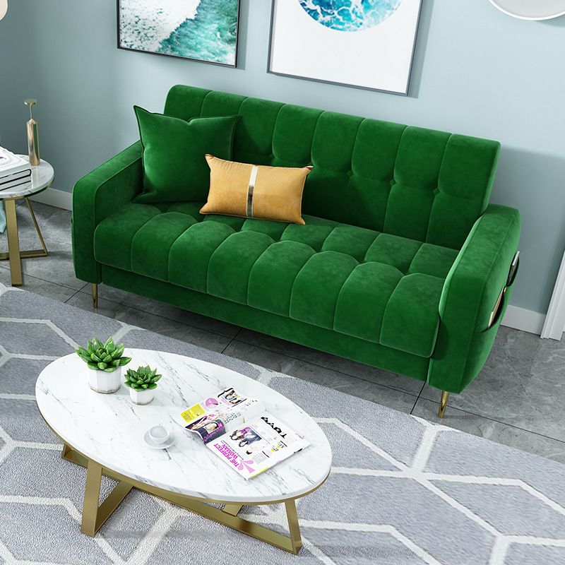 Mid-century Modern Velvet Square Arm Sofa 30.31" High Tufted Back Couch Clearhalo 'furn' 'furn_sofas' 'Furniture' 'furniture_sofas' 'Living Room Furniture' 'Sofa' 'sofas' 1200x1200_a005b588-730d-4820-b251-8ea420766a56