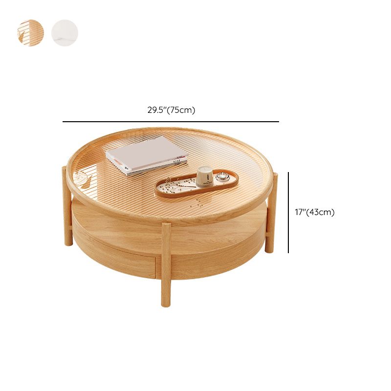Tropischer Couchtisch, Couchtisch aus massivem Holz mit Stauraum