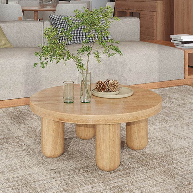Dia 23.6"/27.6"/31.5" Wooden Cocktail Table, Scandinavian 4 Legs Round Coffee Table Clearhalo 'Coffee & Accent Tables' 'Coffee Tables' 'coffee_tables' 'furn' 'furn_coffee_tables' 'Furniture' 'Living Room Furniture' 1200x1200_a00831b4-2f88-4edd-bd19-8dd8d0d3ddf0