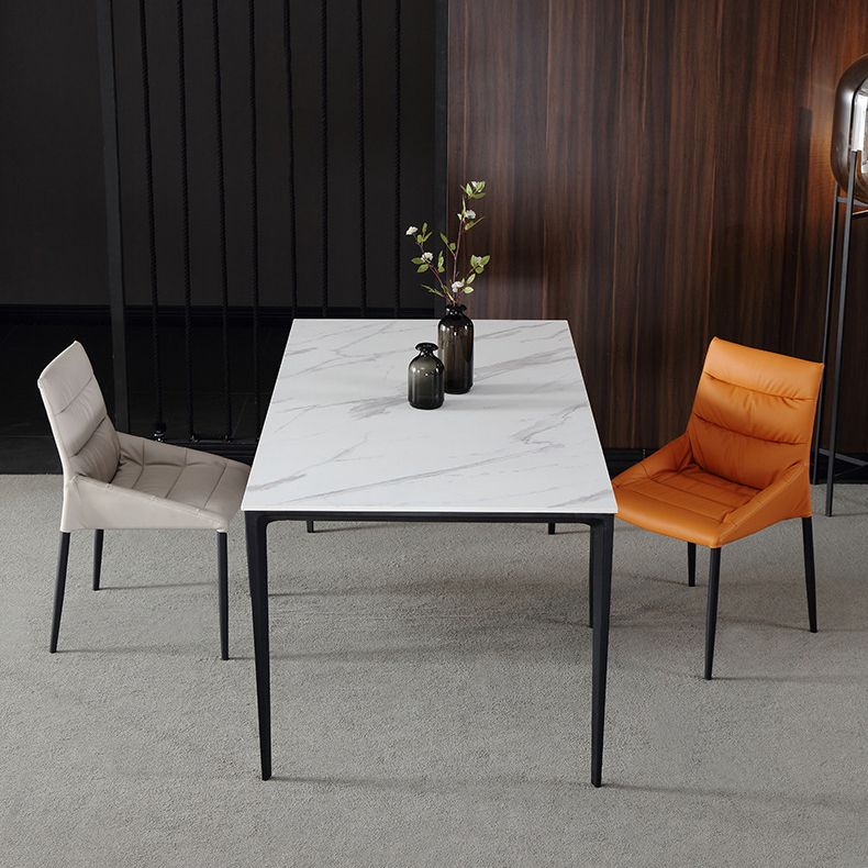 Industrial Leather Dining Chair Parsons Upholstered Arm Chair