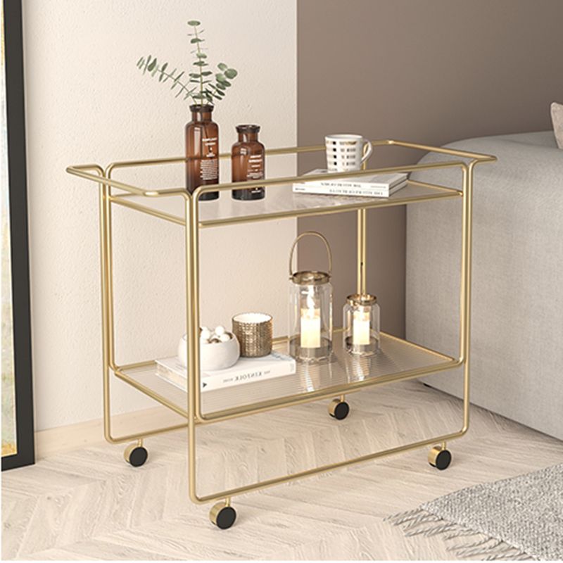 Modern Double Tier End Table Rectangular Corner Table with Storage