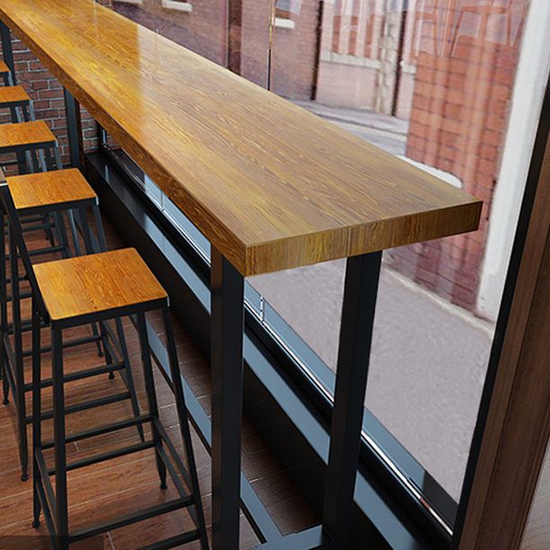 Wood Rectangle Top Counter Table Industrial 42-inch Height Table for Dining Room Clearhalo 'Bar Furniture' 'Bar Tables' 'bar_tables' 'furn' 'furn_bar_tables' 'Furniture' 'furniture_bar_tables' 'Kitchen & Dining Furniture' 'kitchen&dining_furn' 'kitchen' 1200x1200_a00a6aa6-baa0-44bd-8912-a2351dfe7c0f