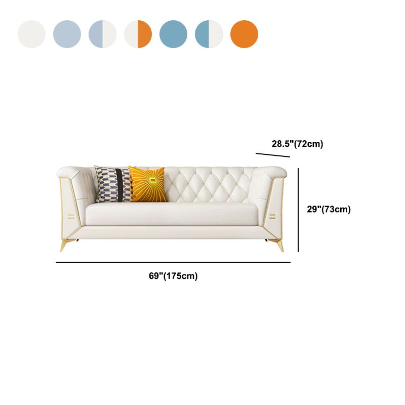 現代的な28.7 "Hフェイクレザータフトタキシードアームソファリビングルーム