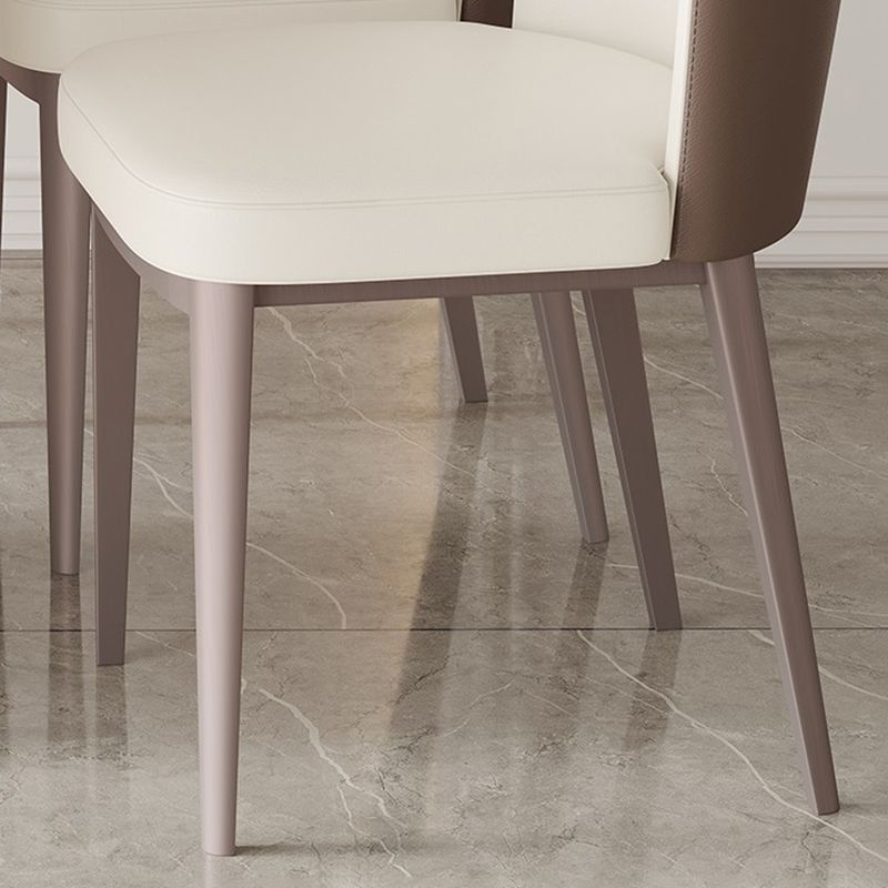 Keuken huis gestoffeerde eetkamerstoel lederen wingback armloze stoel