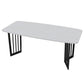 Black Metal Double Pedestal Dining Table Industrial Rectangle Fixed Table Clearhalo 'Dining Tables & Seating' 'Dining Tables' 'dining_table' 'furn' 'furn_dining_table' 'Furniture' 'furniture_dining_table' 'Kitchen & Dining Furniture' 'kitchen' 'kitchen_dining_table' 1200x1200_a00bd07a-7f8d-42cd-b6ae-ba893b7ef95f