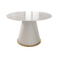 Traditional Luxury Dining Table Round Sintered Stone Table for Home Clearhalo 'Dining Tables & Seating' 'Dining Tables' 'dining_table' 'furn' 'furn_dining_table' 'Furniture' 'Kitchen & Dining Furniture' 1200x1200_a00c3463-ae21-45ac-9b22-4a567c3c189b
