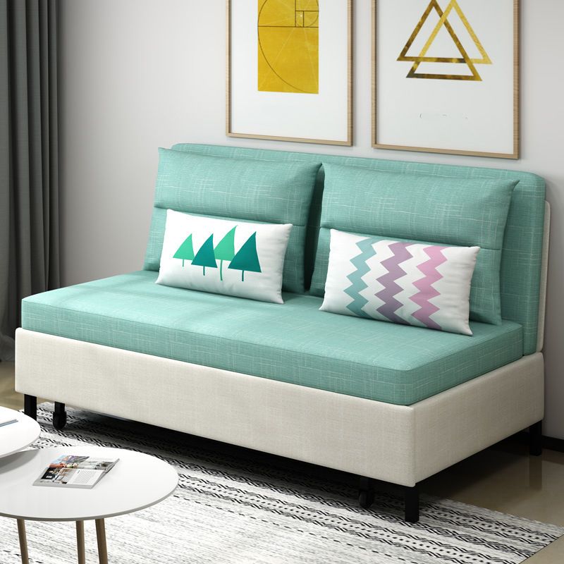 31.88" Wide Linen Sleeper Sofa Green Sofa Bed with Pillow Back Clearhalo 'furn' 'furn_futons' 'Furniture' 'Futons & Daybeds' 'Futons' 'Living Room Furniture' 1200x1200_a00ca89b-3d20-4f53-81ee-7133a86467d1