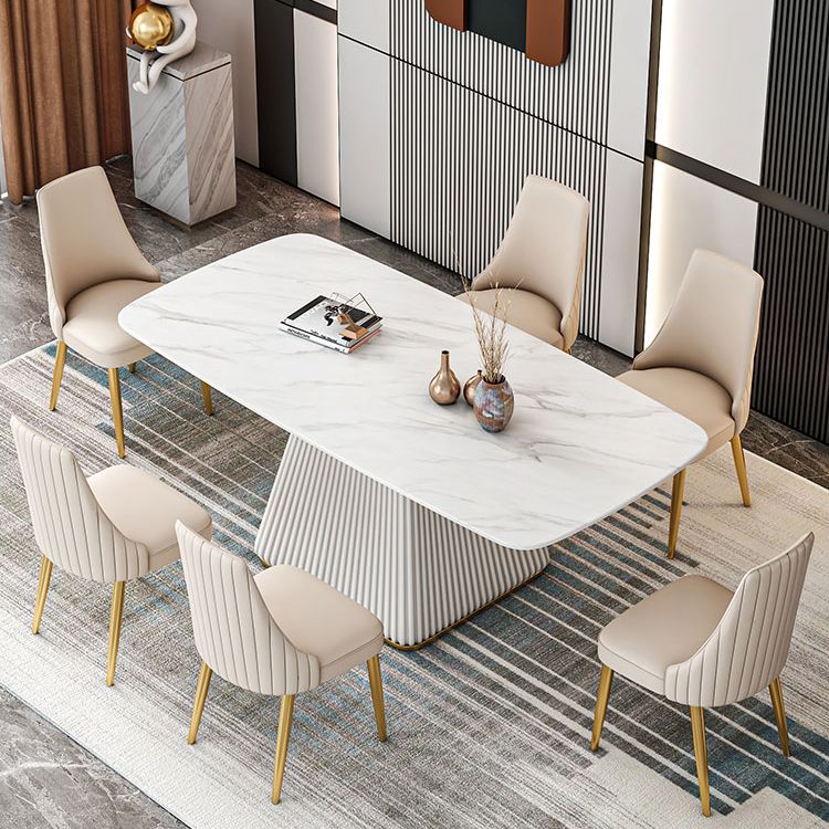 Glam 1/2/5/7 Pieces Dining Set Sintered Stone Dining Furniture for Home Use Clearhalo 'Dining Room Sets' 'Dining Tables & Seating' 'dining_room_set' 'furn' 'furn_dining_room_set' 'Furniture' 'furniture_dining_room_set' 'Kitchen & Dining Furniture' 'kitchen&dining_furn' 'kitchen' 1200x1200_a00e7824-5e63-4365-87a8-ec1798bb71b1
