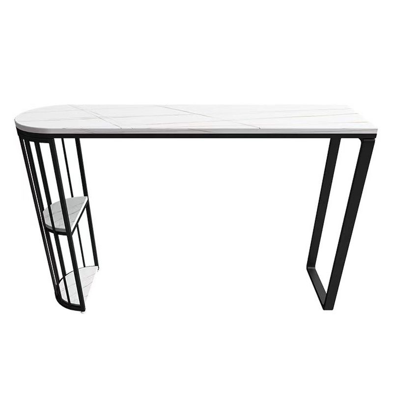 White Stone Bar Dining Table Industrial Bar Dining Table with Sled Base Clearhalo 'Bar Furniture' 'Bar Tables' 'bar_tables' 'furn' 'furn_bar_tables' 'Furniture' 'furniture_bar_tables' 'Kitchen & Dining Furniture' 1200x1200_a00ea9cf-c627-414d-93ca-aba1057bbe96