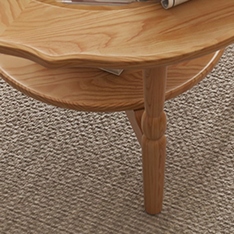 Table basse à 4 pieds sans ensemble de table basse en bois massif pénible avec étagère
