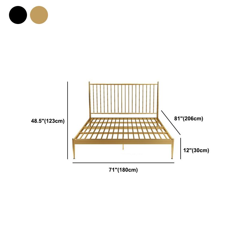 84,65 inch breed eigentijdse latbed metalen bed met hoofdeinde