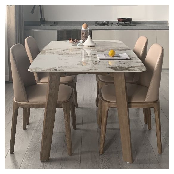 Rectangle 4 Legs Minimalist Table Three-Color Fixed Table of Sintered Stone Clearhalo ' dining_table' 'Dining Tables & Seating' 'Dining Tables' 'furn' 'furn_dining_table' 'Furniture' 'furniture_dining_table' 'Kitchen & Dining Furniture' 'kitchen&dining_furn' 'kitchen' 'kitchen_dining_table' 1200x1200_a015ae6b-2fda-480d-84db-94b18f0c9307