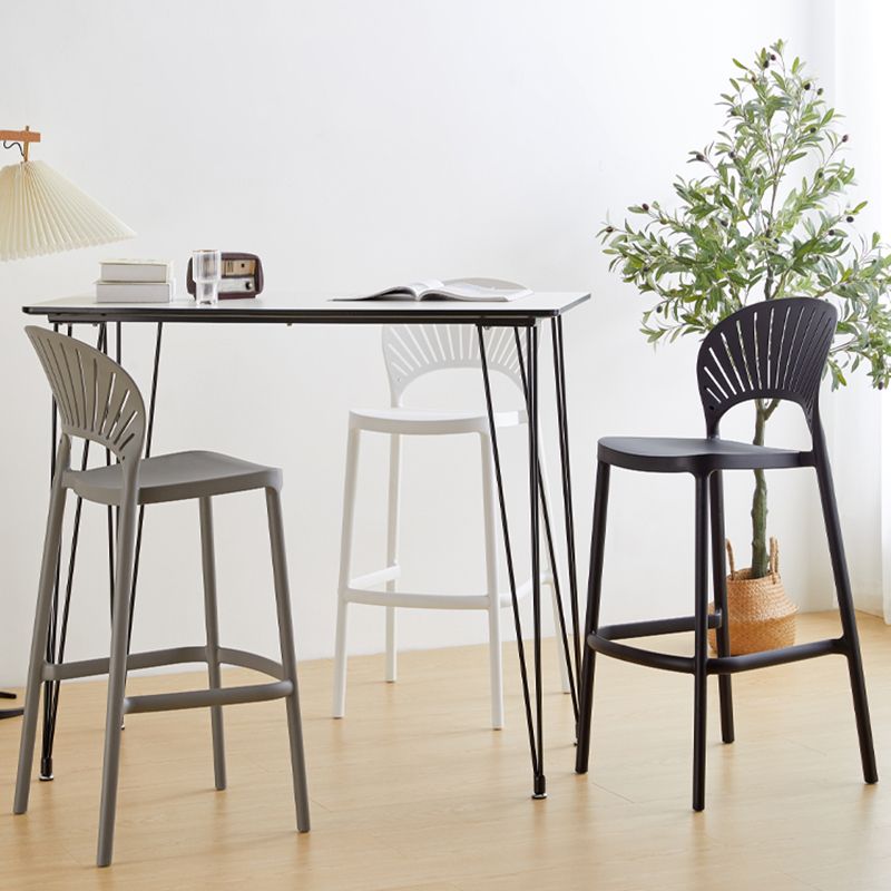 Modern Style Plastic Bar Stool with Footrest Low Back Outdoor Stackable Bar Stool Clearhalo 'Bar Furniture' 'Bar Stools' 'bar_stools' 'furn' 'furn_bar_stools' 'furniture_bar_stools' 'Kitchen & Dining Furniture' 'kitchen&dining_furn' 'kitchen' 'kitchen_furn' Furniture' 1200x1200_a016945b-e240-4e6a-975c-c1ccfd3ee47d