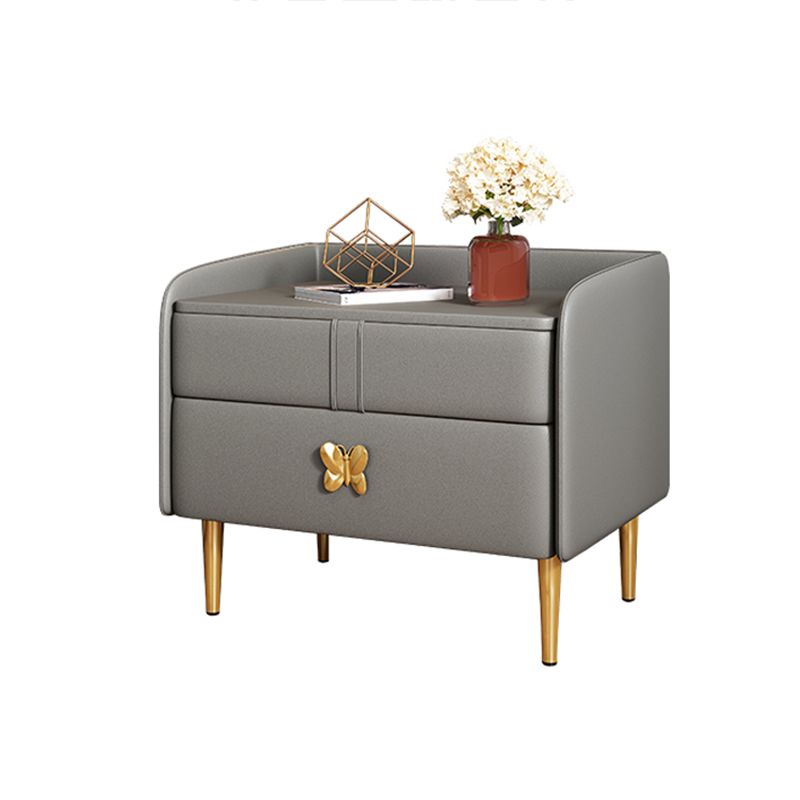 Mesa de noche moderna del gabinete de la cama y de cuero falso, 20 "L x 16" W x 20 "H