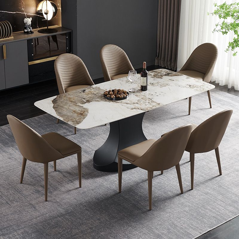 Modern Rectangle Sintered Stone Dining Table Set 1/3/4/5/7 Pieces Dining Set for Home Use Clearhalo 'Dining Room Sets' 'Dining Tables & Seating' 'dining_room_set' 'furn' 'furn_dining_room_set' 'Furniture' 'furniture_dining_room_set' 'Kitchen & Dining Furniture' 1200x1200_a01a4906-dc6f-4d39-90a3-4a7b7c497e93
