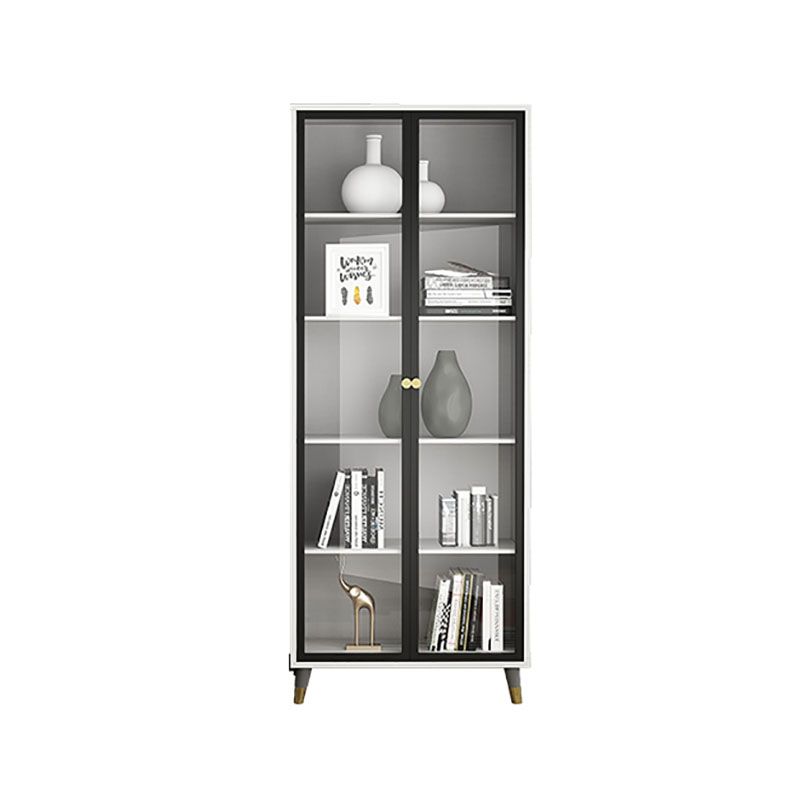 Glam Standard Bookcase Metal Frame Manufactured Wood Shelf Bookshelf with Glass Door Clearhalo 'Bookcases' 'furn' 'furn_bookcases' 'Furniture' 'furniture_bookcases' 'kitchen' 'kitchen_bookcases' 'Living Room Furniture' 'Office Furniture' 1200x1200_a01baadc-36d5-4443-a64d-984f0cb25712
