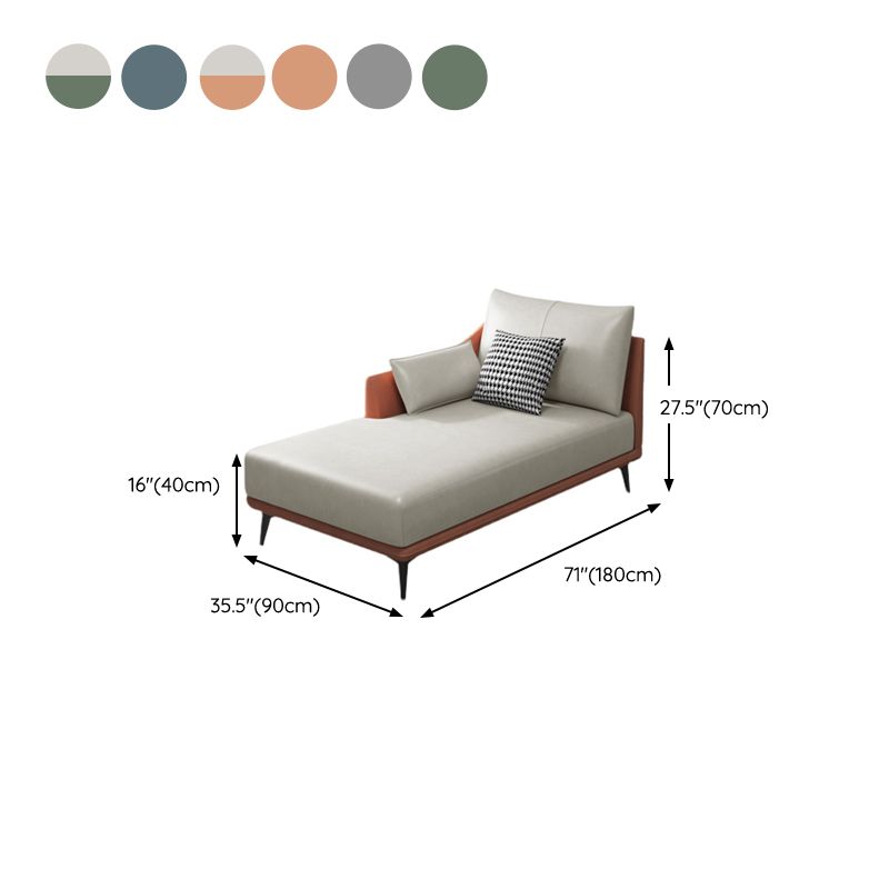 Nordic Style Faux Leather Chaise Recessed Arms Chaise in Solid Color Clearhalo 'Chairs & Seating' 'Chaise Lounge' 'chaise_lounge' 'furn' 'furn_chaise_lounge' 'Furniture' 'Living Room Furniture' 1200x1200_a01bdd97-e4dd-4dcb-9437-0dfa8eb8f960