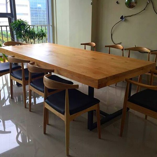 Industrial Dining Site Table Solid Wood Dining Room Furniture with Trestle Base Clearhalo ' dining_table' 'Dining Tables & Seating' 'Dining Tables' 'furn' 'furn_dining_table' 'Furniture' 'furniture_dining_table' 'Kitchen & Dining Furniture' 'kitchen&dining_furn' 'kitchen' 'kitchen_dining_table' 1200x1200_a01fedc7-603c-43c5-9285-7237c1275df2